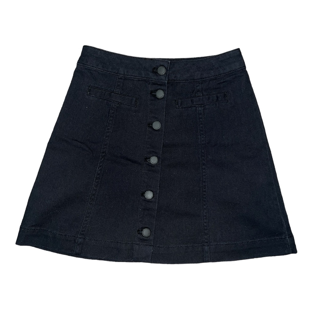 H&M Womens Navy Button Up Skirt Size 0